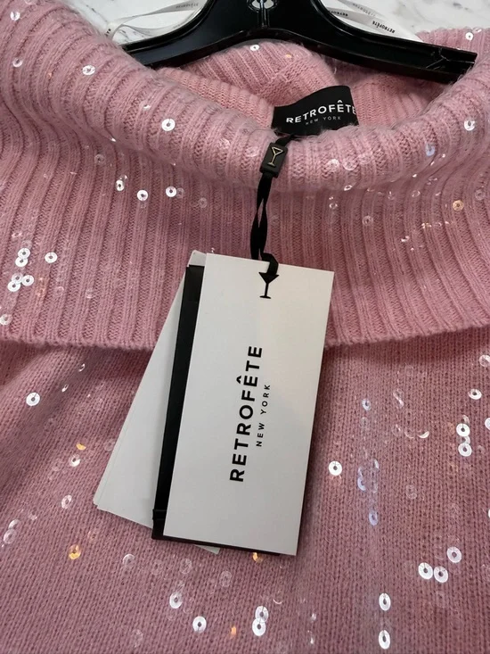 Retrofete Pink Sequin Off-the-Shoulder Sweater - Picture 5 of 8